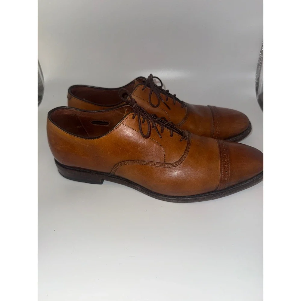Allen Edmonds Fifth Avenue Mens 11 D Tan Leather Cap Toe Oxford Shoes 5735